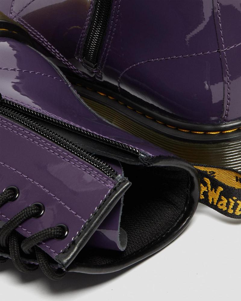 Purple Kids' Dr Martens Youth 1460 Patent Leather Lace Up Boots | CA 713WNB